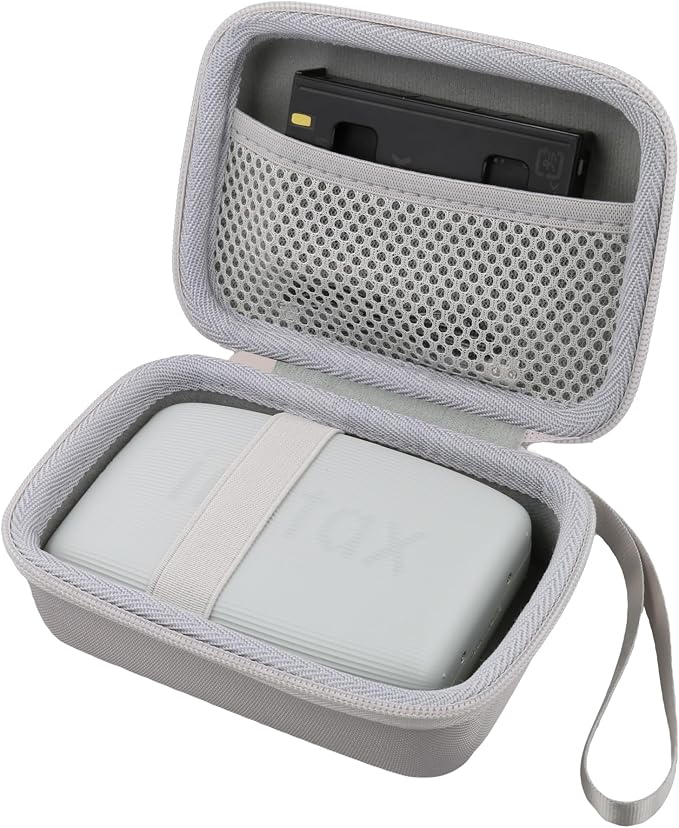 Hard Travel Case for Fujifilm Instax Mini Link+ & Link 3/2 Printer | Shockproof, With Handle, Hard Shell Exterior, Storage Compartment, Portable Carrying Box, Clay White Case - Image 2