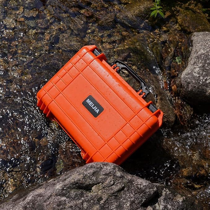MEIJIA All Weather IP67 Waterproof Hard Camera Case,Hard Protective Case,Hard Case with Customizable Foam,Fit Use of Drones,Camera,Equipments,Pistols(Orange,18.5 x14.06x6.93inches) - Image 6