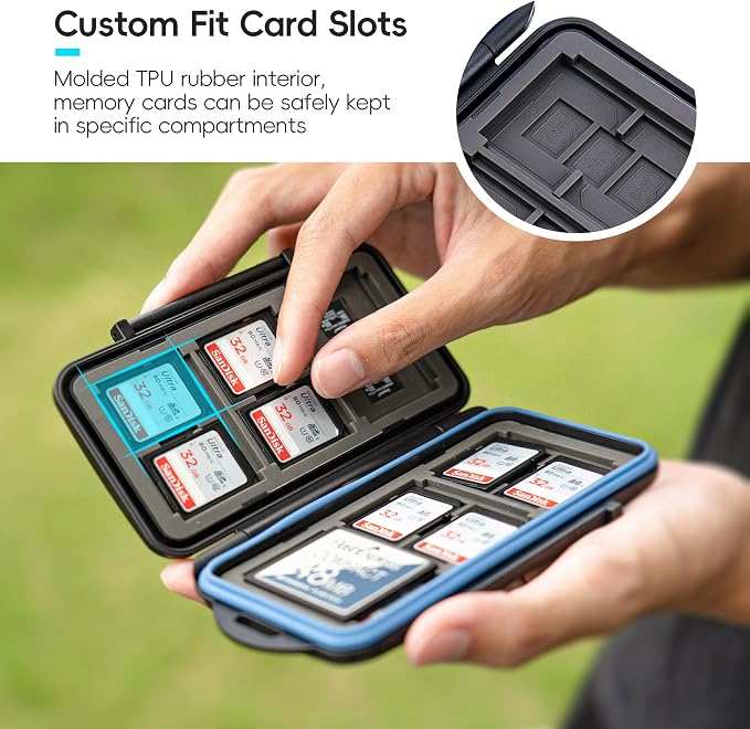 JJC CF Card Case SD Card Case Micro SD Card Case TF Card Case CF Card Holder SD Card Holder Micro SD Card Holder TF Card Holder for 6 CF & 12 SD & 18 Micro SD Card,Water-Resistant and Shockproof | 36 Slots CF Card Storage Case, IPX6 Water-Resistant & S... - Image 5