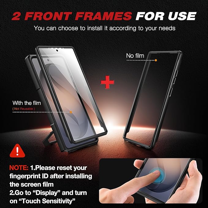 TONGATE Magnetic Stand for Samsung Galaxy S26 Ultra Case, Compatible with Magsafe, [Camera Cover & 2 Front Frames][Military Drop Protection] S26 Ultra Case Built-in Screen Protector & Belt Clip, Black - Image 5