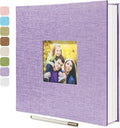 Large Photo Album Self Adhesive, DIY Scrapbook Album for 4x6 8x10 Pictures, 40 Pages Light Purple Linen Cover Memory Book, Ideal Gift for Family Travel Wedding Baby Christmas Anniversary by HoneyTolly