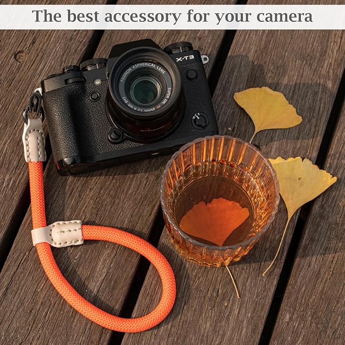 VOVMOEYA Rope Camera Wrist Strap for Sony Fujifilm Nikon Canon DSLR - Hand Strap - Orange - Image 4