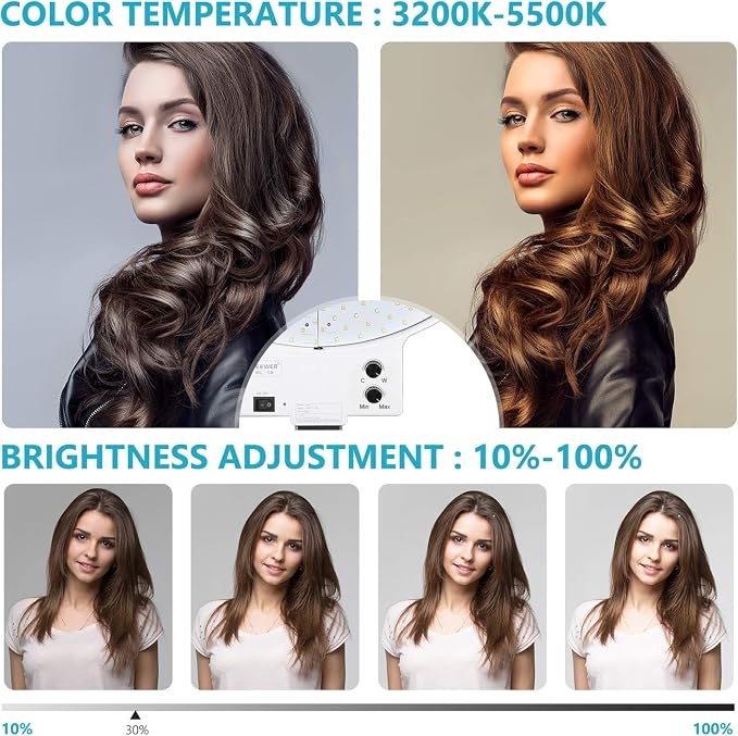 NEEWER 18 Inch Ring Light with Tripod Stand, 55W Large LED Ringlight, Cold Shoe Phone Holder Compatible with iPhone Camera for Video Recording Photography Streaming Selfie Makeup Studio Photo, RL-18 - Image 3