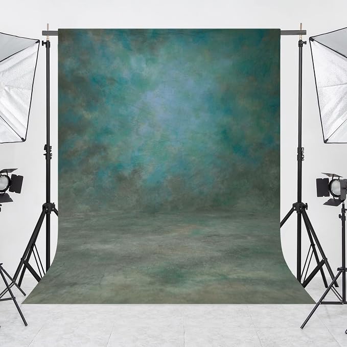 Abstract Photography Backdrop for Photoshoot 8x12,Green,No Stand | Professional,Polyester Fabric,Roller Pocket on Top,Vintage Portrait Photo Props Booth Background,Photoshoot Studio - Image 4