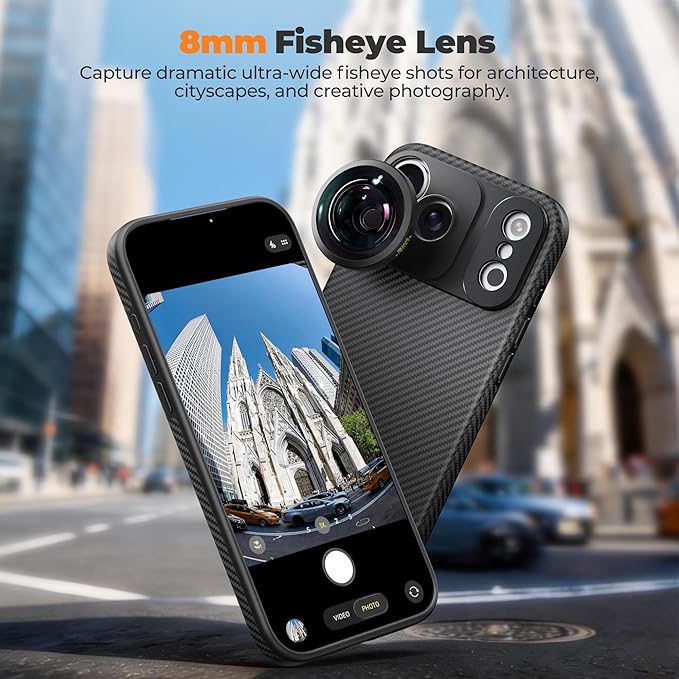 Freewell 8mm Fisheye Lens for 17mm Mount Phone Case | 220° Ultra-Wide Angle, 0.5m Focus Distance – Perfect for Creative Shots - Image 2