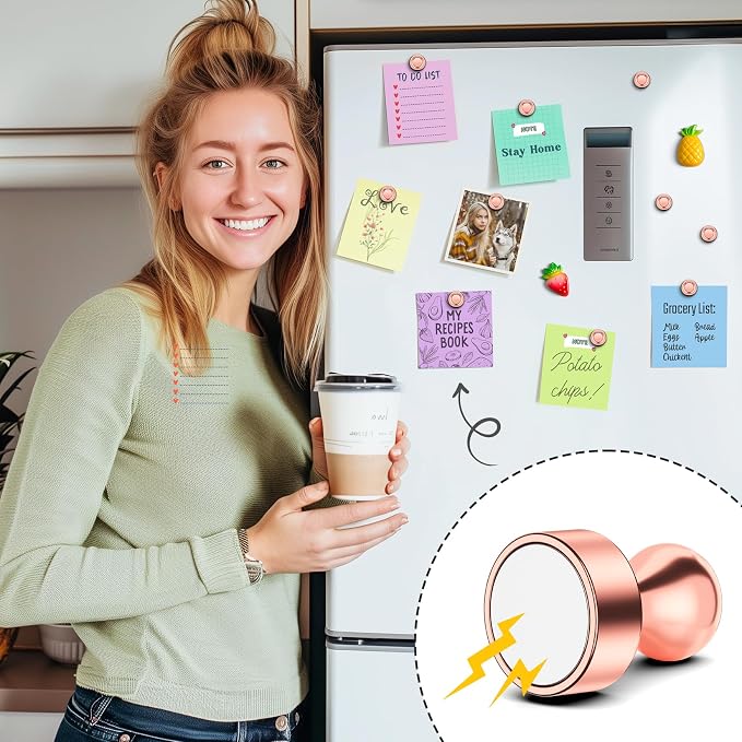 FINDMAG 42 Pack Fridge Magnets, Magnets for Whiteboard, Kitchen, Rose Gold | Refrigerator Magnets Strong for Classroom, Accessories Decorative, Photos, Locker, Kitchen, Fridge, Easy to Move - Image 4