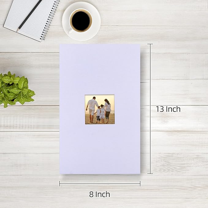 potricher Photo Album 4x6 Pictures, 300 Pockets, Linen Cover, White | Linen Cover, Front Window, Large Capacity 4x6 Picture Albums, Photo Book for Family, Wedding, Anniversary, Baby, Keepsake - Image 2