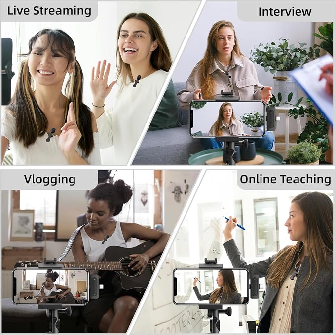 NPTCL Wireless Mini Lavalier Microphone for iPhone Android Video Recording | Noise Cancelling Mini Mic, 75ft Transmission, 8 Hour Battery Life for Content Creator, Vlogger, Youtuber, Podcaster - Image 7