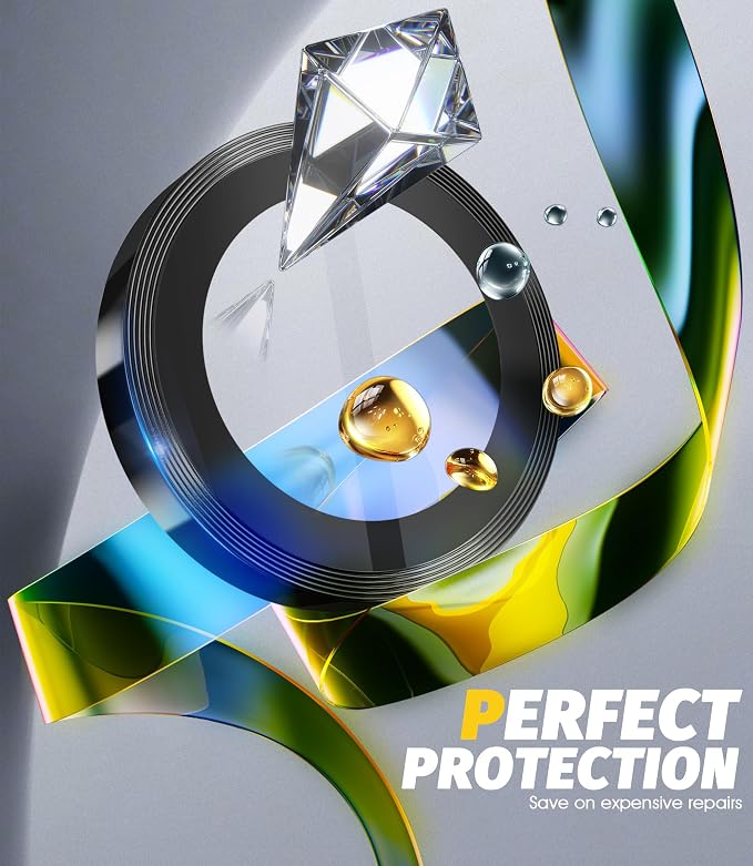 Orzero (2 Sets Camera Lens Protector for Samsung Galaxy Z Flip 8/Flip 7, [EZ Install] [Case-Friendly] 9H Tempered Glass CD Pattern Lens Cover, Military-Grade Shockproof, HD Clarity Anti-Glare - Black - Image 6