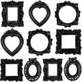 Vicenpal 10 Pcs Black Mini Vintage Picture Frames Bulk | Small Vintage Photo Frames, Antique, Resin, Baroque, Ornate, Cute Wallet Size, for DIY Jewelry Gifts Christmas Wedding Decor by Vicenpal