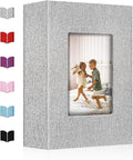 Photo Album 4x6,Linen Cover Slide-in Photo Album Book Can Holds 200 4x6 Photos with 50 Black Sheets for Baby Family Pictures Artwork or Postcards Storage (Gray) by EJBLFEPremiumPhotoAlbums