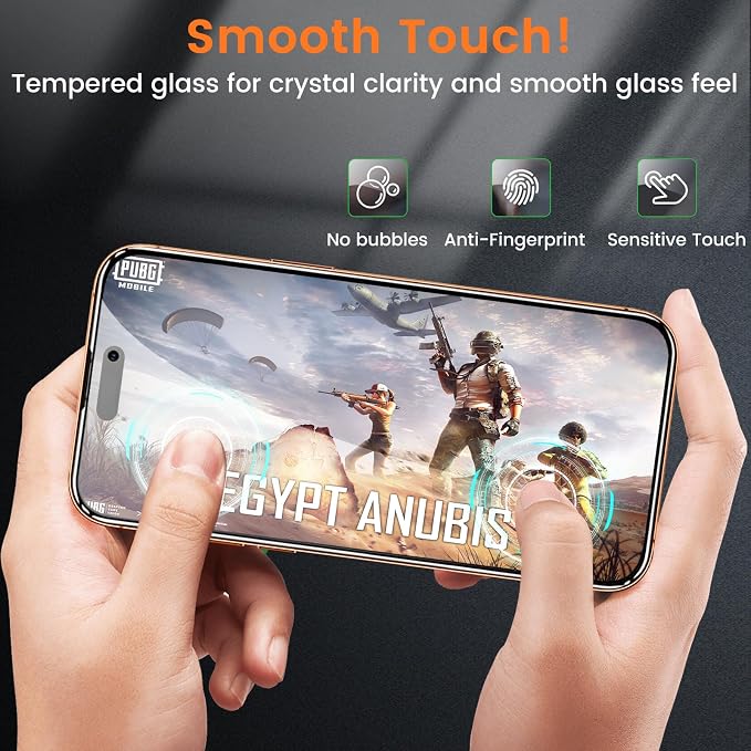 Lesakit 4 Pack Privacy Screen Protector for iPhone 17 Pro Max 6.9-Inch with 4 Pack Camera Lens Protector, Anti Spy Tempered Glass Film 9H Hardness Bubble Free Case Friendly - Image 7