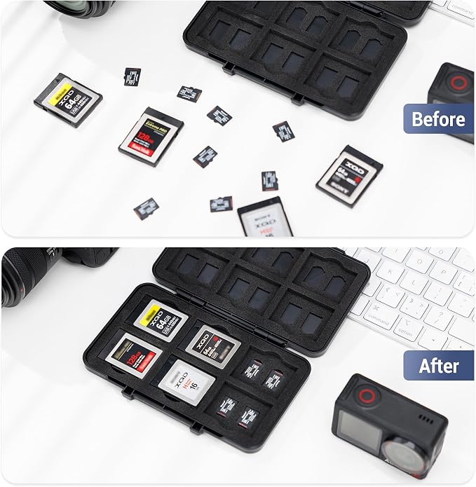 [Large Capacity] XQD Card CFexpress Type B Card Case Holder Storage, 36 Slots Memory Card Organizer Box for 24 TF Micro SD and 12 CFexpress Type-B Cards, for Nikon Z8 Z9 Z6III Z6II Z7II Z6 Z7 D4 D850 - Image 6