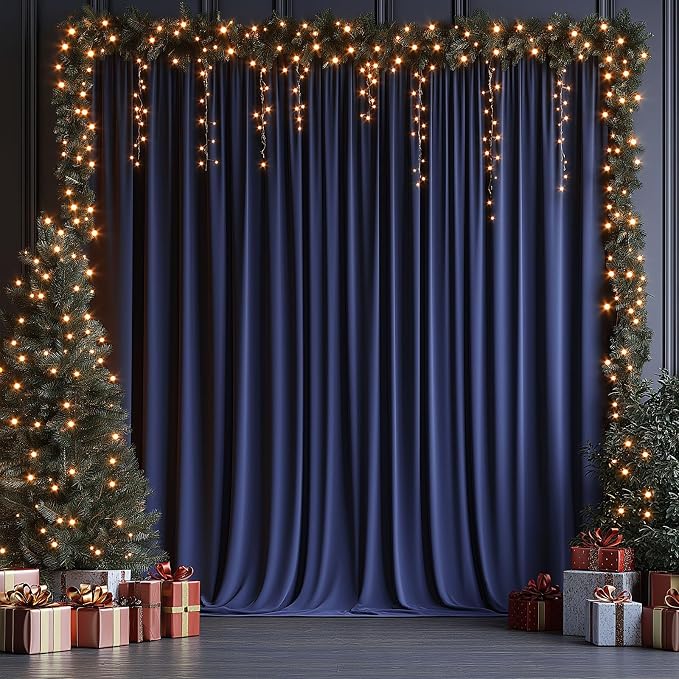 ESGOTBME 30x10ft Wrinkle Free Navy Blue Backdrop Curtain for Parties Soft Fabric Drapes Wedding Curtain Backdrop for Birthday Party Decorations Background for Photography 5x10ft, 6 Panels - Image 5