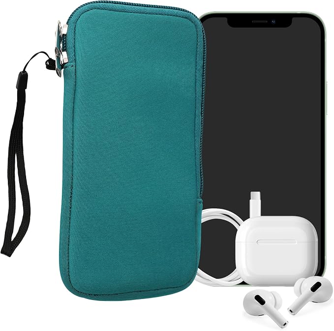 kwmobile Universal Phone Pouch Size XXL - 7" - Neoprene Smartphone Pouch with Zip - Water-Repellent Mobile Phone Case - Sleeve in Petrol by kwmobile