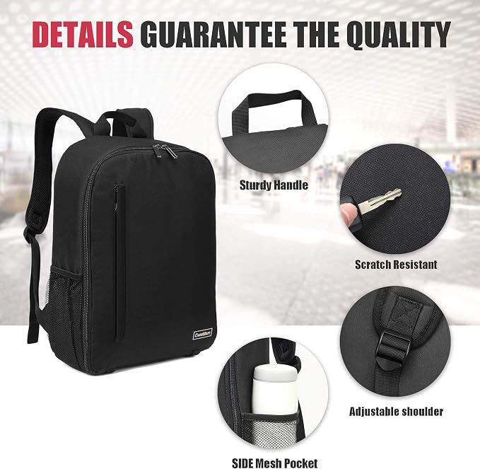 Cwatcun Camera Backpack Bag, Waterproof DSLR Bag with USB Port & Rain Cover | Fits DSLR with 70-200mm lens + 6lenses+15.6"laptop+tripod.Anti-theft rear opening,900D nylon,rain cover included. - Image 8