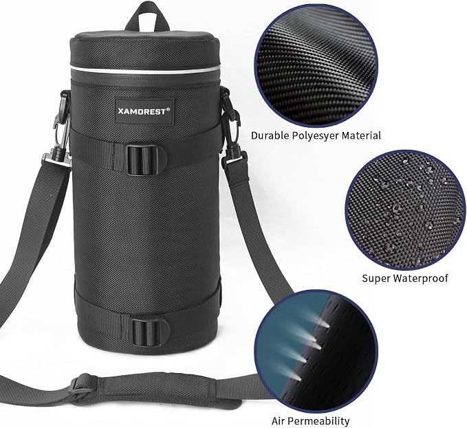 Camera Lens Case Lens Bag Compatible (5.51" x 14.56"(Nylon, Black)) - Image 3