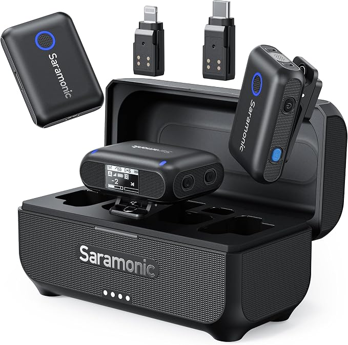 Saramonic BLINK500B2+ Wireless Lavalier Microphone for iPhone/Camera/Android, Detail-Rich Audio, 40h Battery Life, Clip on Wireless Lapel Mic for Live Streaming Video Conference Recording by Saramonic