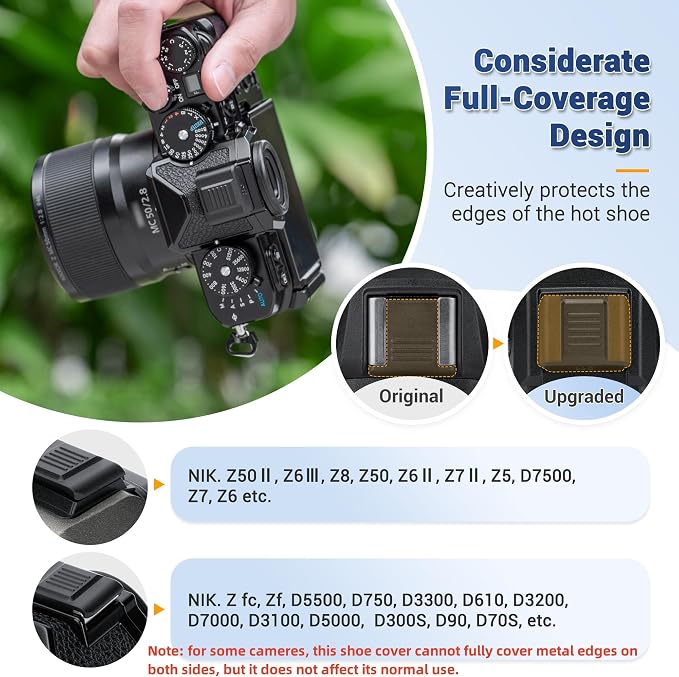 Upgraded Camera Hot Shoe Cover w Full Coverage for Nikon Z5 Z6 Z50 II Z6III | Camera Hotshoe Cover Protector Cap for Nikon Z7II Z9 Z8 Zf Zfc Z7 II Z6 Z5 Z50 Z f Z fc D5500 D7000 D5000 D3500 D750 D610 - Image 2