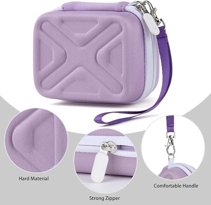 Digital Camera Case for AbergBest 21 Mega Pixels 2.7" LCD Rechargeable HD/Kodak Pixpro/Canon PowerShot ELPH 180/190/Sony DSCW800/DSCW830 Cameras, Travel Carrying Protective Case for Camera- Purple - Image 4