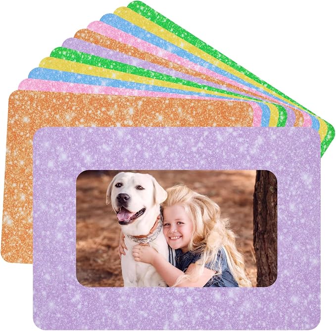 12Pcs Magnetic Picture Frames for 4"x6" Photo, Locker Accessories for Girls | 6 Colors, Cute Back to School Gifts, Classroom Decorations Supplies, Refrigerator Decor, White Dots by ANPHSIN
