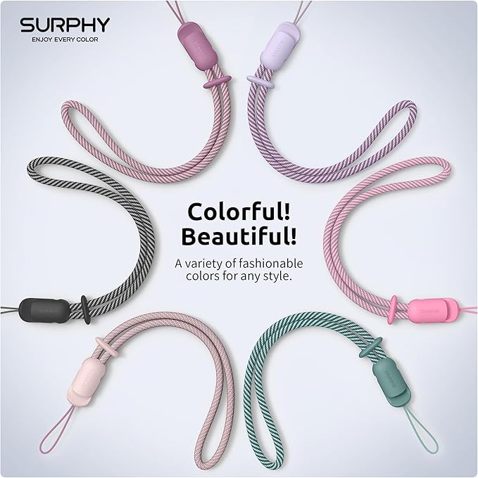 SURPHY 3 Pack Phone Wrist Strap, Phone Lanyard with Cellphone Tether Tab | Phone Strap Charm, Camera Wrist Strap with 2-Color Braided, Phone Wristlet, Wrist Lanyard for Case - Image 6