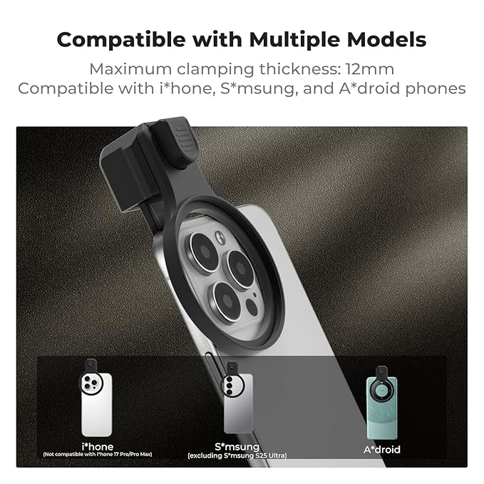 K&F CONCEPT 58mm Press-on CPL Phone Lens Filter Kit | Polarizing Filter Compatible with iPhone 17/16/15/14/13/12 Standard, 16/15/14/13/12 Pro/Pro Max, 58mm Threaded Filters, FP102 - Image 6