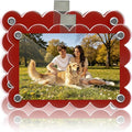 Nirvany 2Pcs Magnetic Car Visor Photo Holder, Scalloped Red, 2.4 x 3.5 in | Clear Acrylic Car Picture Frame, Personalized Picture Frame Clip for Sun Visor, For Family, Pets, Travel Photos by Nirvany-MakeACoolLifeForU