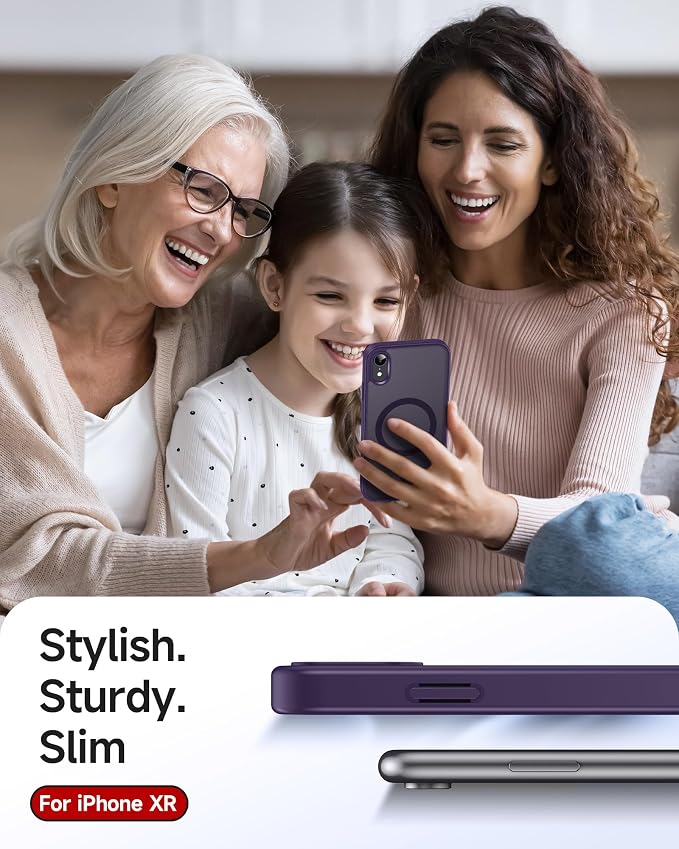 LeYi for iPhone-XR Phone Case Purple with Screen Protector X2 + Camera Cover X2:[ MagSafe Compatible] Magnetic Slim Cases for i Phone 10 iphoneXR Military Grade Protective Funda Para 10XR, Deep Purple - Image 6