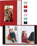 Small Photo Album 4x6,Linen Cover Slide-in Mini Photo Album Book Can Holds 100 4x6 Photos with 50 Black Sheets for Baby Family Pictures Artwork or Postcards Storage (Red) by EJBLFEPremiumPhotoAlbums