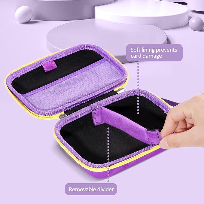 ProCase Trading Card Case, Hard Travel Storage Holds 300+ Cards -Purple | Compatible with MTG, TCG, Yu-Gi-Oh, Lorcana, Removable Divider for Flexible Organization, Multiple Color Options Available - Image 5
