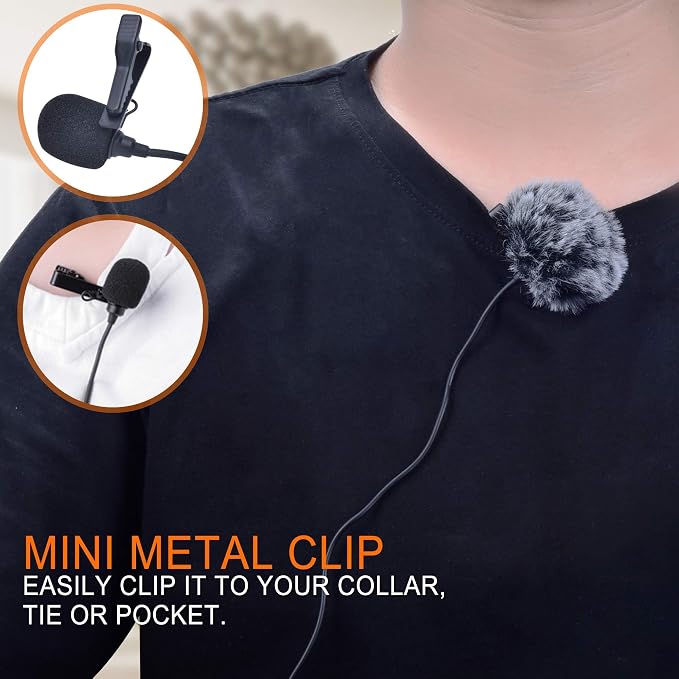 COMICA V02C Cardioid XLR Lavalier Microphone for Camcorder, Zoom Recorder | 48V Phantom Power, with Windmuff, 5.9ft Silicone Cable, XLR Lapel Mic for Interviews, Vlogging, and Studio Mixers - Image 5