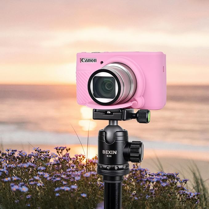 MUZIRI KINOKOO Case for Canon Powershot SX740/SX730 HS Digital Camera - Soft Protective Cover SX740 SX730 HS Camera Silicone Sleeve with Removable Lens Cover - Anti-Slip & Anti-Scratch - Pink - Image 6