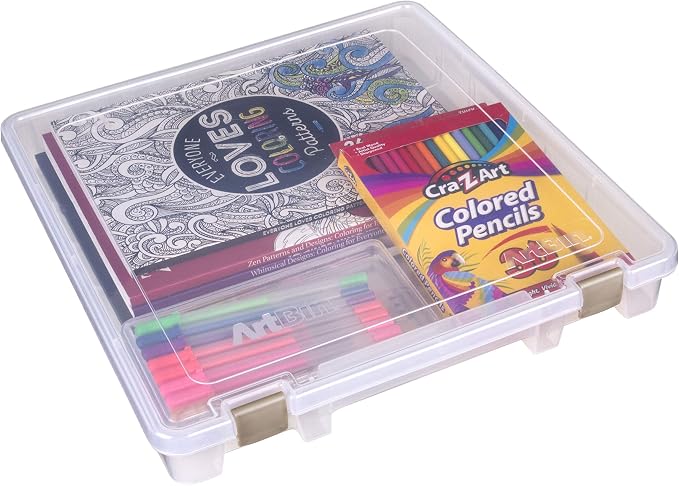 ArtBin 9100AB Super Satchel Slim 1 Open Compartment, Art & Craft Organizer, [1] Plastic Storage Case, Clear - Image 4