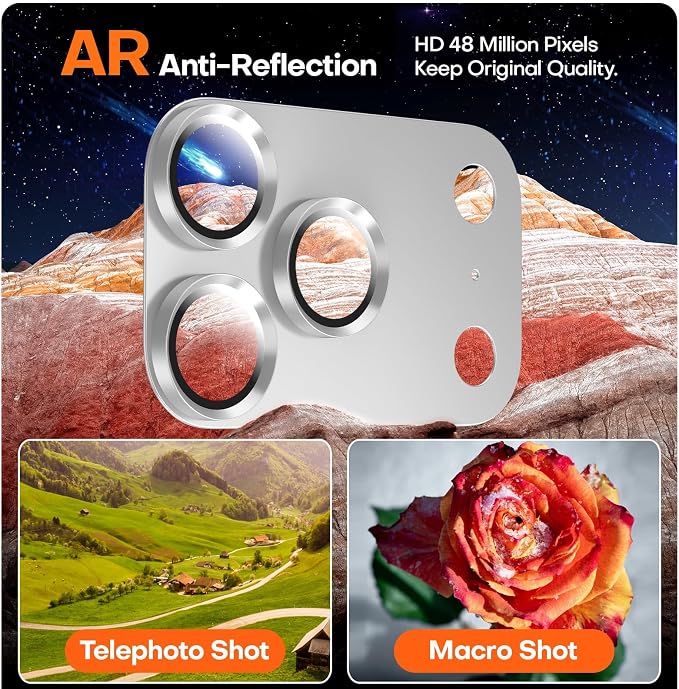 for iPhone 17 Pro Camera Lens Protector- Silver | Aluminum Alloy, Tempered Glass Camera Cover, Nano Reinforced Adhesive, Accessories, Anti-Drop, Anti-Scratch, Case Friendly - Image 5