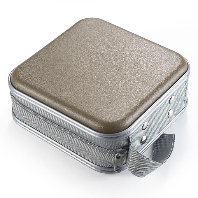 LIOVODE DVD Case, 48 Capacity Hard Plastic CD Case Holder for Car | DVD Storage, Hand Strap, Zipper Closure, Scratch-Resistant Sleeves, CD Storage for Music Blu-Ray Game Disc for Travel Office - Image 5