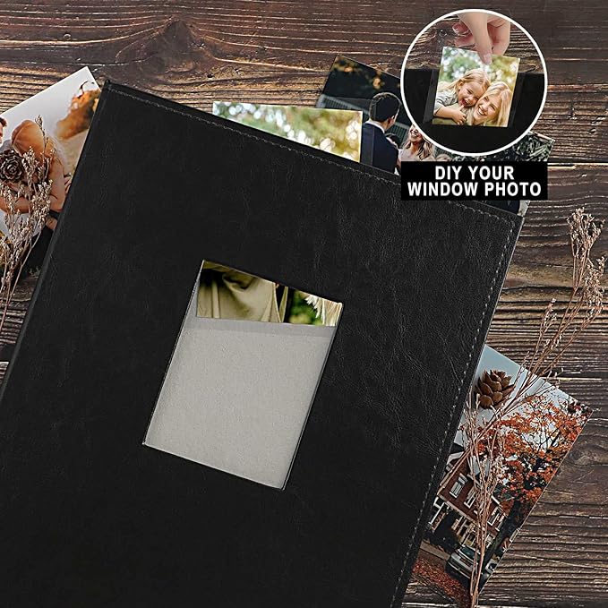 Ywlake Photo Album 4x6 400 Pockets, Leather Photo Albums Holds 400 Vertical Pictures Only Black - Image 3