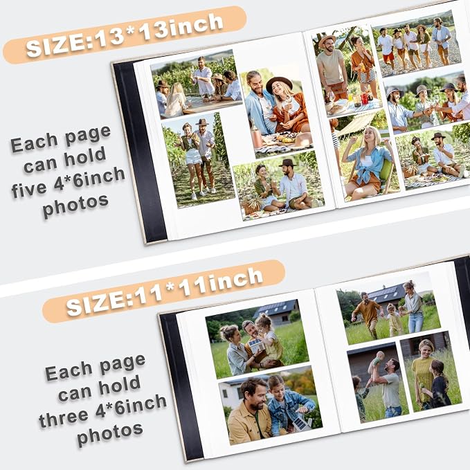 Large Photo Album Self Adhesive with Picture Display Window, DIY Scrapbook Album for 4x6 8x10 Pictures, 40 Pages Light Beige Linen Cover Memory Book with Scraper and Metallic Pen - Image 5