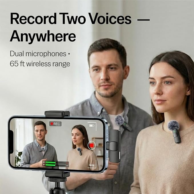 Mini Mic Pro (Latest Model – #1 Microphone for iPhone & Android, Wireless Mini Microphone, Clear Voice, Noise Cancelling, Lavalier Mic for TikTok, YouTube & Interviews (with Charging Case) - Image 5