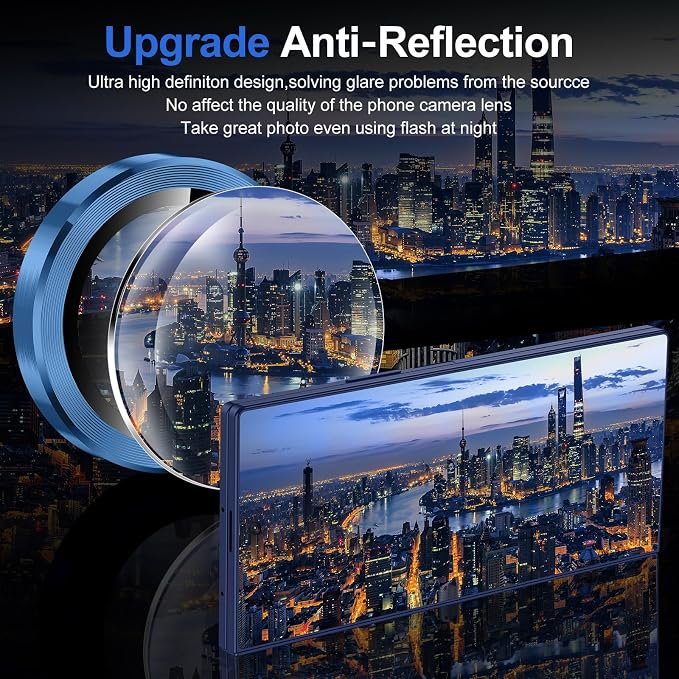 for Samsung Galaxy Z Fold 7 Camera Lens Protector, Individual Metal Ring Tempered Glass Lens Cover, [Strong Adsorption] Scratch Resistant Ultra-Thin HD Clear Lens Cover, 1 Set-Deep Blue - Image 4