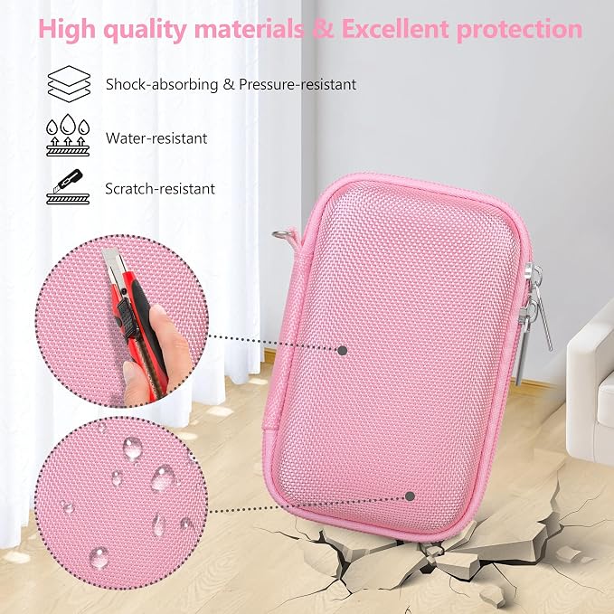 Carrying Case for Canon PowerShot SX740 HS, SX730 HS Camera, Pink | SX720 HS, SX620 HS, G7 X Mark III, G7 X Mark II Digital Camera, Storage Holder Travel Bag with Mesh Pocket for Battery Pack - Image 5