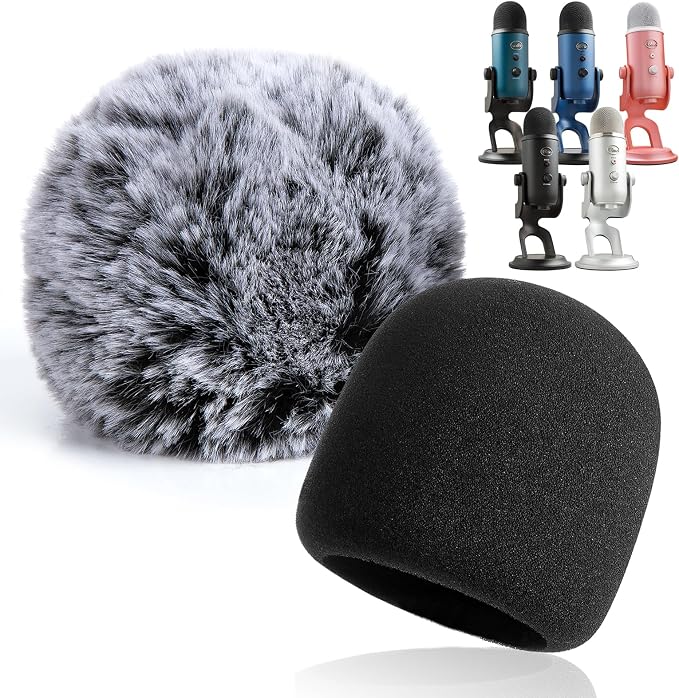 YOUSHARES 2PCS Blue Yeti Pop Filter for Blue Yeti Microphone, Yeti Foam Windscreen with Dead Cat Blue Yeti Mic Cover for Yeti Mic and Blue Yeti Pro USB Microphone by YOUSHARES