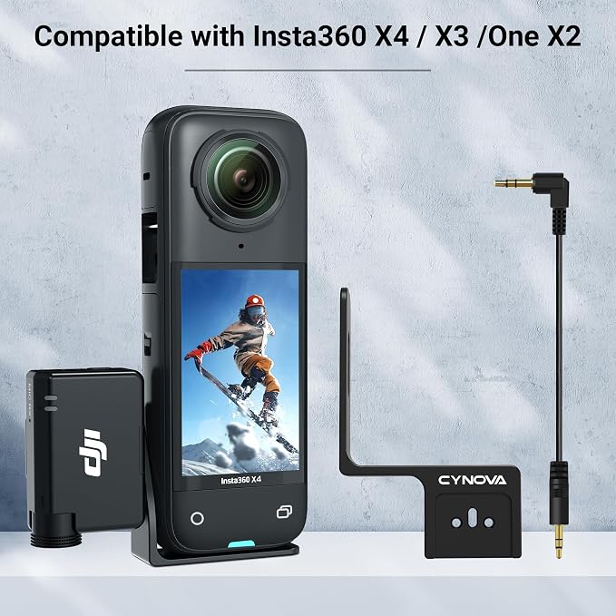 Insta 360 X4 DJI Mic Mini Mount, X4 Invisible Mic Bracket | for Insta360 X4 Accessories, Compatible with Insta360 X4 / X3（with 3.5mm Audio Cable） - Image 7