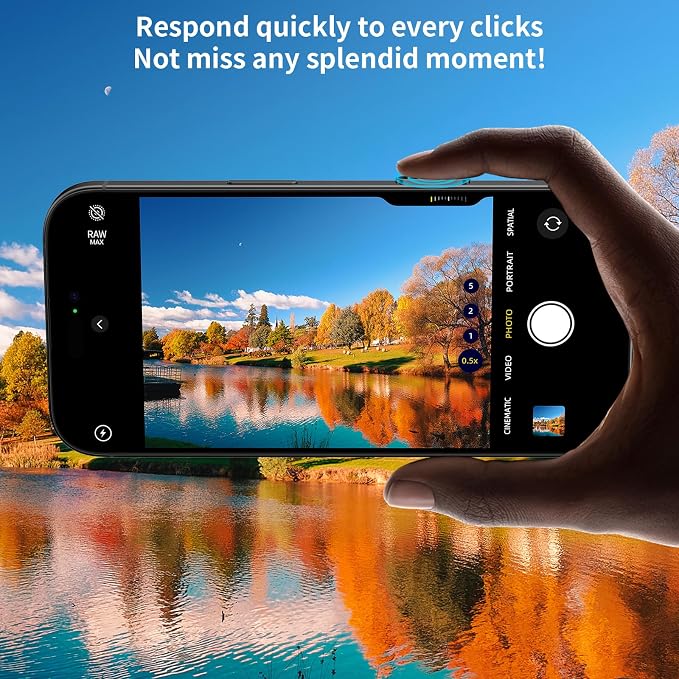 AMANECER 2 Pack Camera Control Button Protector for iPhone 16/16 Plus, Auto-Alignment Rugged Sensitive Slide Capacitive Protective Cover fit Apple Phone Side Click Touch Capture Key, Black Titanium - Image 7