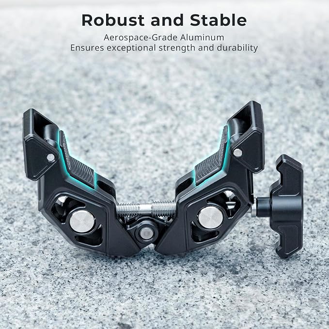 SMALLRIG Crab-Shaped Super Clamp with Swivel Tip & 1/4"-20 Expansion Holes, Max Clamping 50mm (2") for Camera Mounts, Tripod Accessories, Round Tube/Flat Surface, 5319 - Image 3