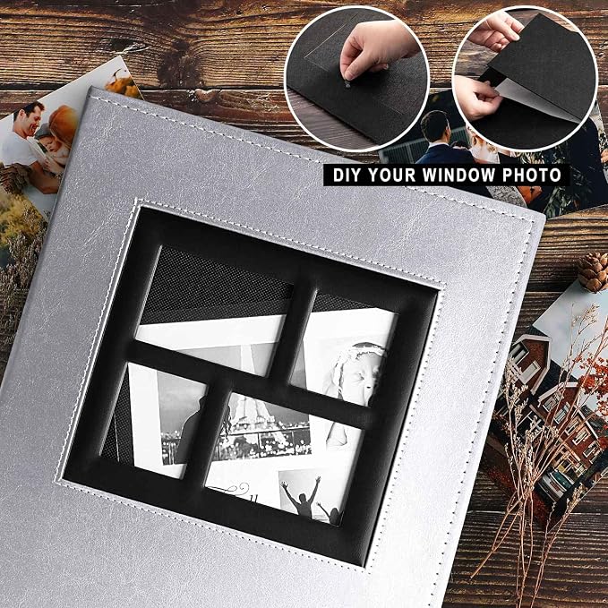 Ywlake Photo Album 4x6 500 Pockets Photos, Extra Large Capacity Family Wedding Picture Albums Holds 500 Horizontal and Vertical Photos Pictures Silver - Image 4