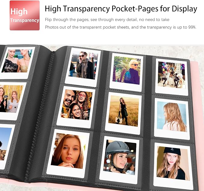 432-Pocket Photo Album for Fujifilm Instax Mini Instant 2x3'' Photos | Fits Polaroid Snap, PIC-300 ,Z2300 Camera, Mini Link Pinter, Photo Book for Birthday, Anniversary, Families Memories, Pink - Image 5