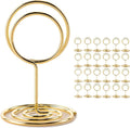 Table Number Holders, 26PCS Place Card Holder, Photo Holder (2" Gold) | Picture Holder, Cards Stand Name Menu Clips, Small Size Table Sign Card Holders for Centerpieces Wedding Birthday Party by Hoewina