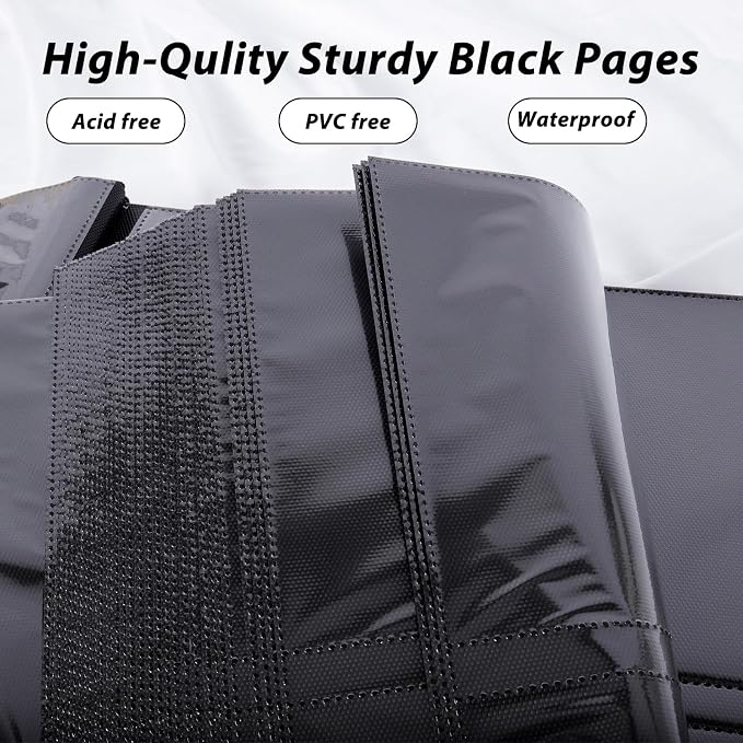 RECUTMS Photo Album 4x6 600 Photos Large Leather Family Picture Album Black | Large Capacity, Black Page, Horizontal and Vertical Pockets, Anniversary Travel Memory Book, DIY Cover Window, Wedding Gifts - Image 3