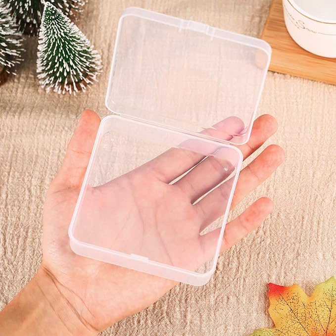 SATINIOR 12 Pack Beads Organizer Box Clear Plastic Beads Storage Containers Box with Hinged Lid for Bracelet Making DIY Jewelry Craft Nail (3.70 x 3.70 x 1.18 Inch) - Image 6